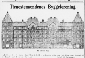 Foto til samling af avisartikler om A/B Tjenestemændenes Byggeforening